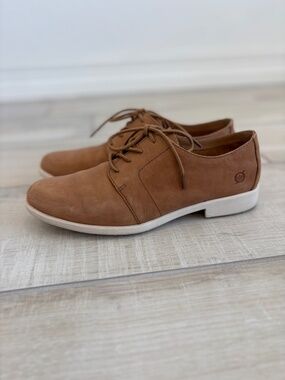 Børn Passi Women’s Oxford Shoes Size 8.5 - Cognac Brown Full Grain Leather